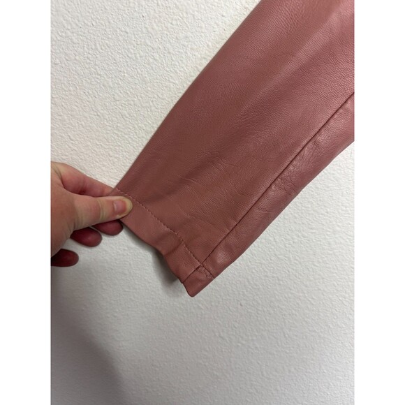 Cavalini Ci Sono Girls 10 Faux Leather Moto Jacket Maeve Pink Zippered Front - Picture 4 of 10